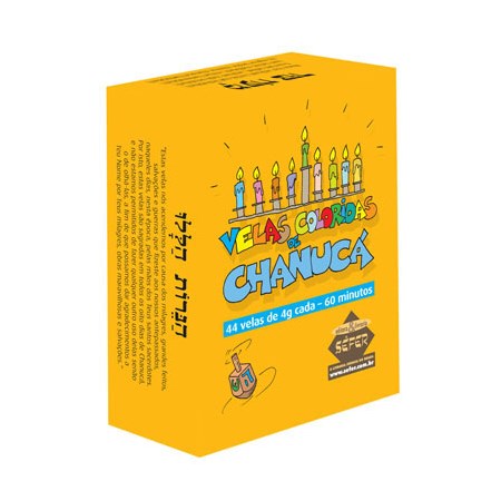 Velas coloridas de Chanucá - Velas Chanuca SEFER - 1 caixa