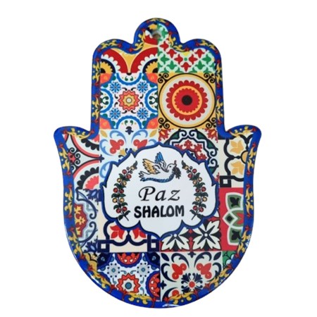 Hamsa de porcelana paz shalom