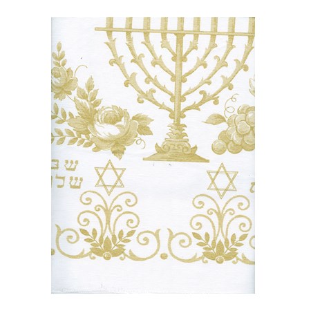 Toalha de plástico grosso com motivos judaicos - Tamanho 1,37 x 1,37 m.