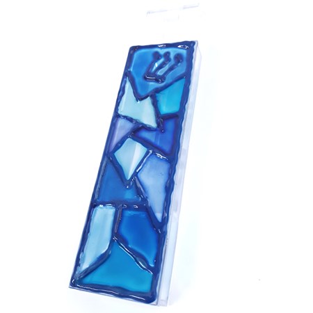 Mezuzá vitral (acrílico) - Azul