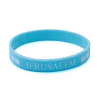 Pulseira de silicone Jerusalém - Azul Claro