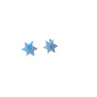 Brincos com pedra opalit - Estrela azul claro