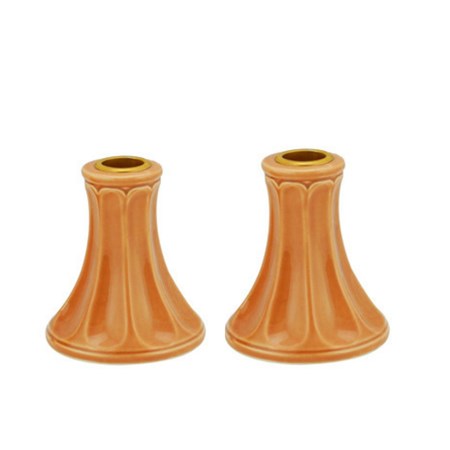 Castiçal de cerâmica laranja - Pequeno