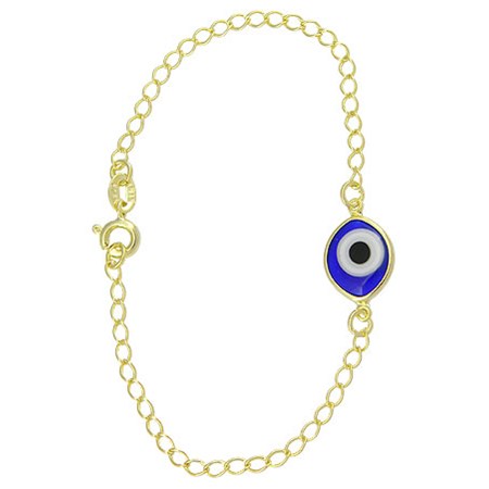 Pulseira dourada com olho grego - Azul Marinho